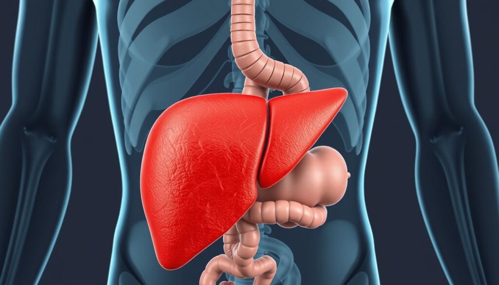 leverens anatomiske placering